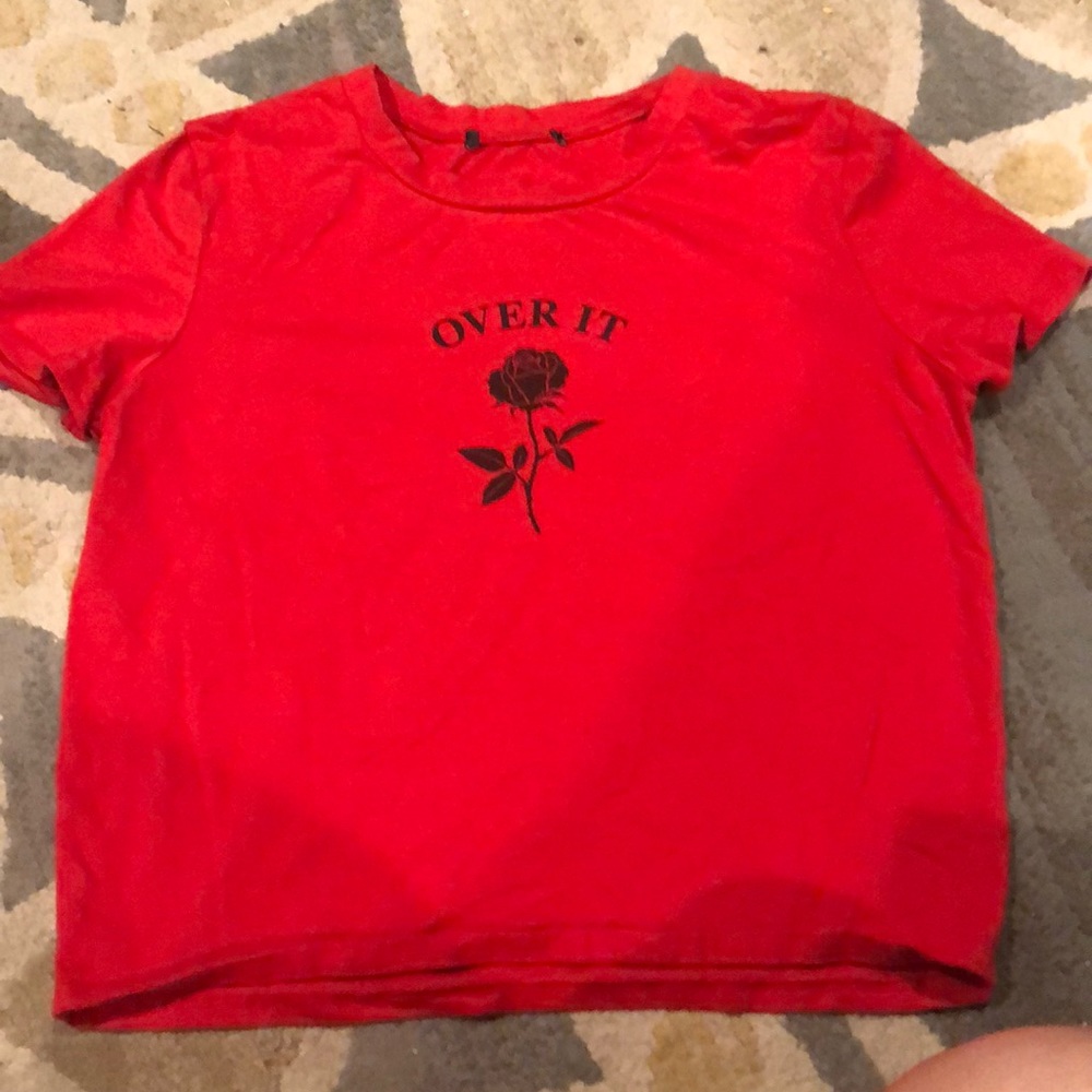 forever 21 red rose tee